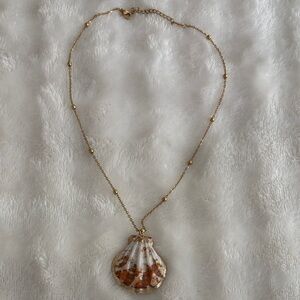 LoveShackFancy Gold and Cream Shell Necklace